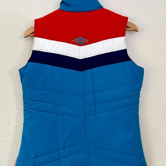 Merrell Blue and Red Colorblock Puffer Vest - Picture 9 of 9